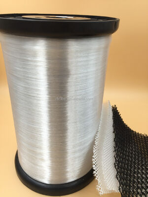 โรงงานขายดี เส้นด้ายโมโนฟิลาเมนต์ PET ขนาด 0.18MM 0.23MM 0.25MM 0.30MM สำหรับปลอกถักเปียที่นอน 3 มิติ