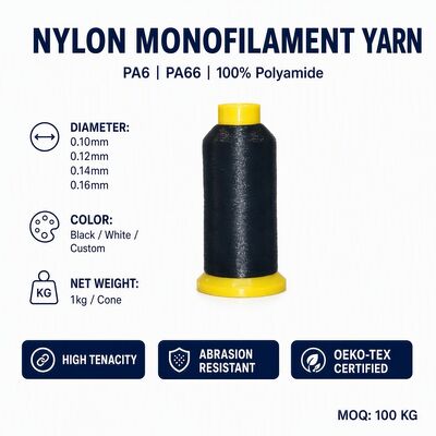 60D 80D 100D 0.10MM 0.12MM 0.14MM เส้นด้ายไนลอนโพลีเอสเตอร์ PP PE สำหรับโรงงานทอสายรัดปักขายส่ง