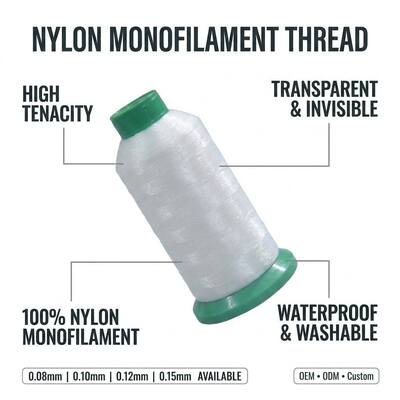 60D 80D 100D 0.08MM 0.10MM 0.12MM 0.14MM Y Cone Polyamide Mono Filament Yarn 100% Nylon Monofilament Yarn Mono Yarn Factory